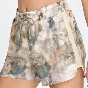 Johnny Was Calme Shorts Abstract Print Drawstring Waist Sz S NWT Workout